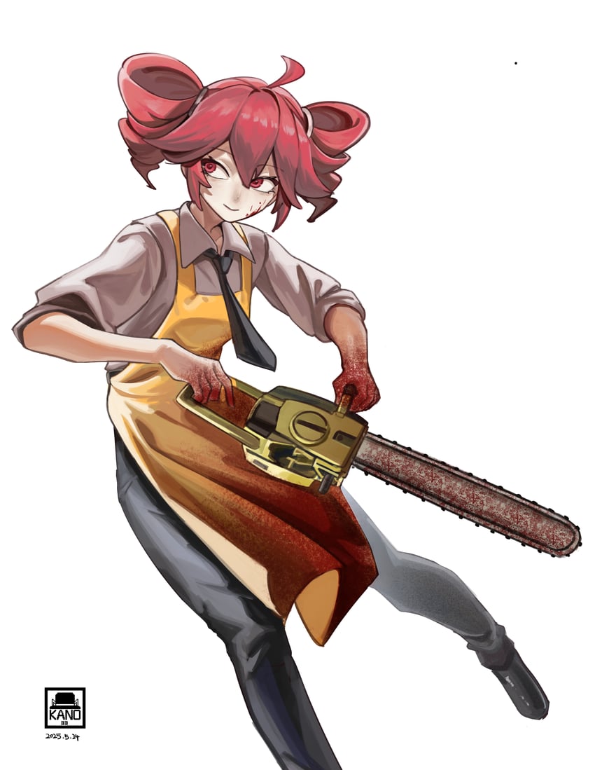 kasane teto and leatherface (utau and 1 more) drawn by kano33