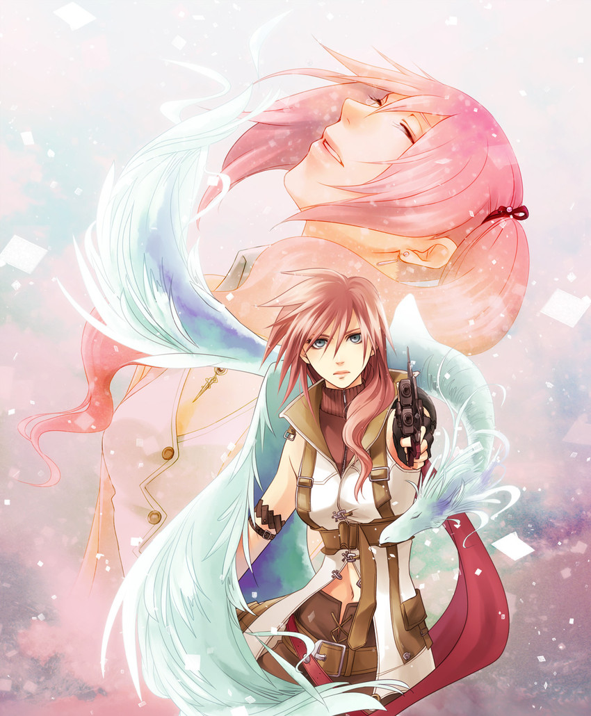 lightning farron and serah farron (final fantasy and 1 more) drawn by celestial_s