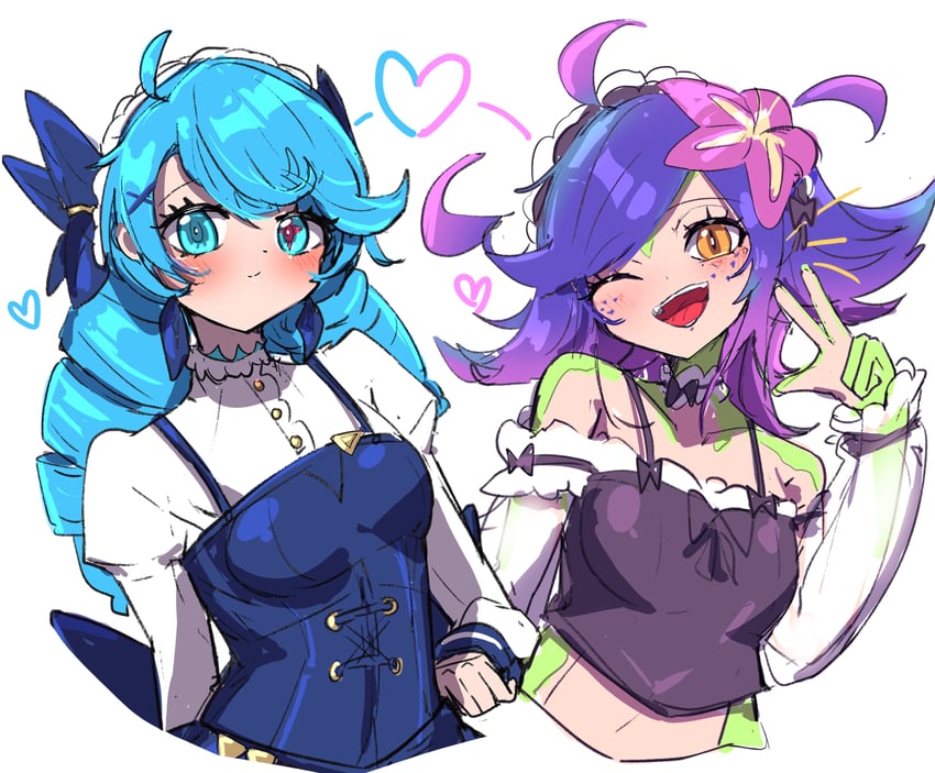 gwen and neeko (league of legends) drawn by monakan_japan