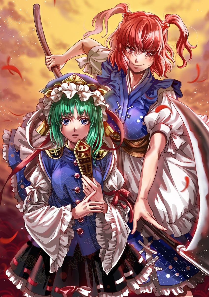 shiki eiki and onozuka komachi (touhou) drawn by kuya_(hey36253625)