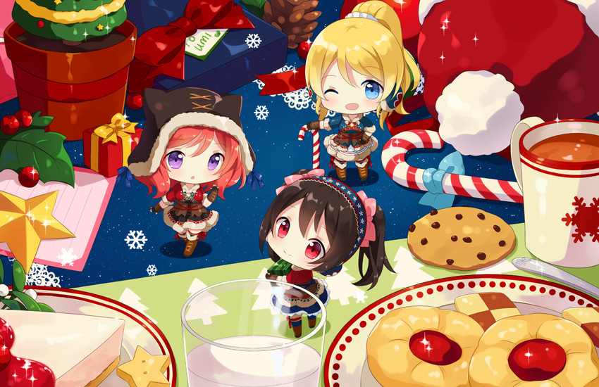 nishikino maki, yazawa nico, and ayase eli (love live! and 1 more) drawn by hitsukuya
