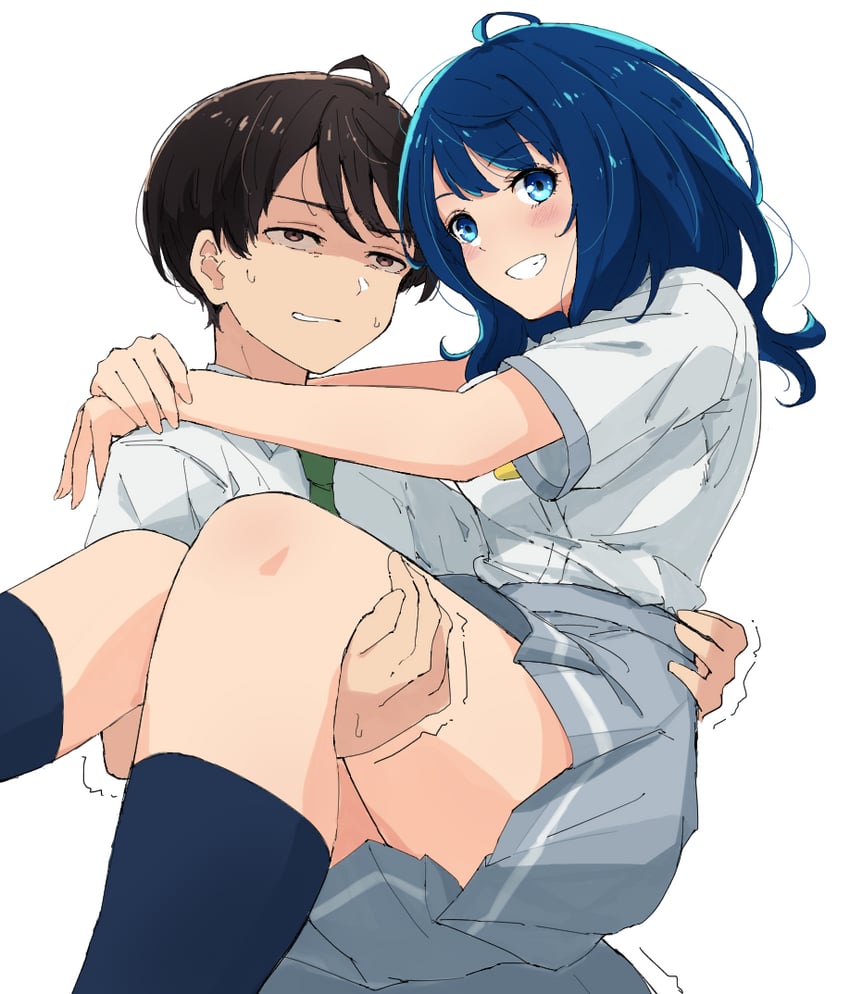 yanami anna and nukumizu kazuhiko (make heroine ga oo sugiru!) drawn by pdbgat