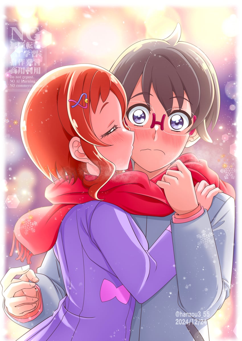 inukai iroha and toyama satoru (precure and 1 more) drawn by hanzou