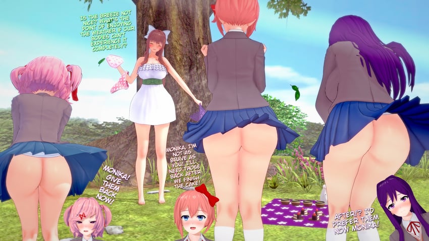 monika, natsuki, yuri, and sayori (doki doki literature club) drawn by siksaaaan