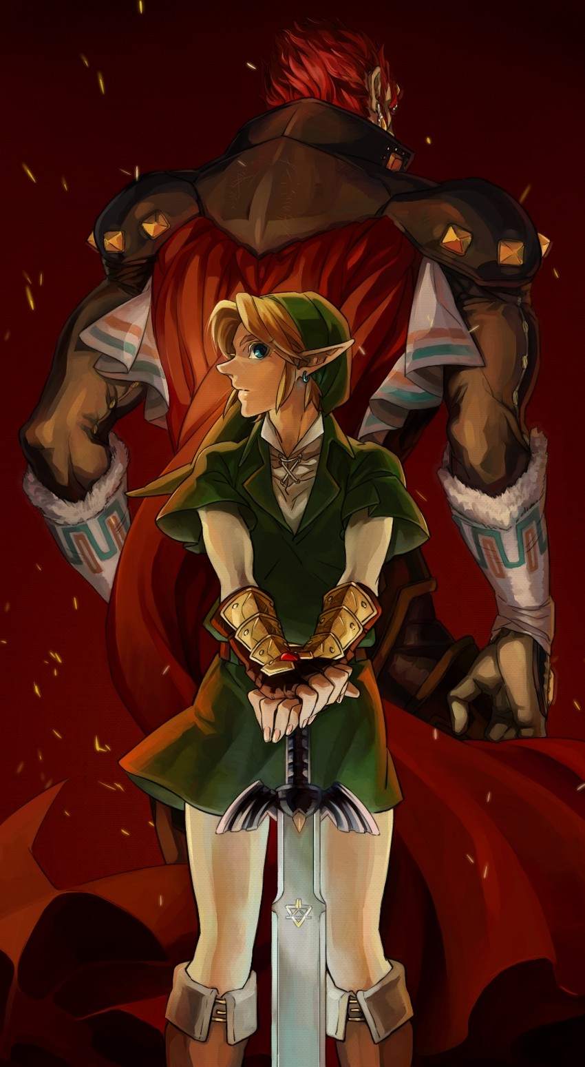 link and ganondorf (the legend of zelda) drawn by nazuna_higurasi