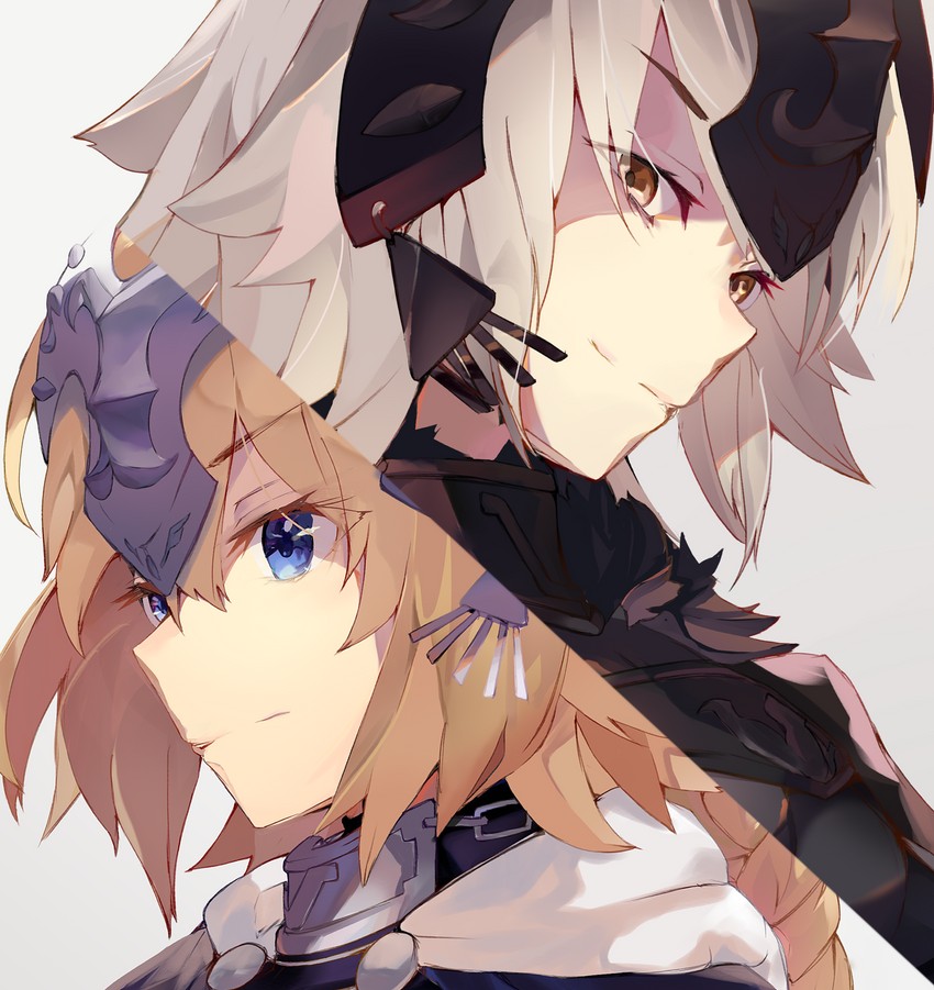 jeanne d'arc and jeanne d'arc alter (fate and 2 more) drawn by same_(sendai623)