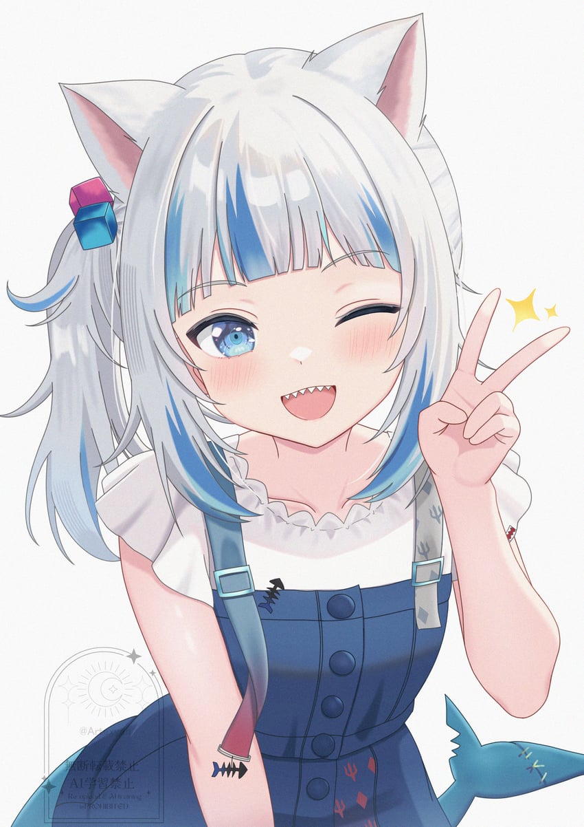 gawr gura (hololive and 1 more) drawn by artexyan