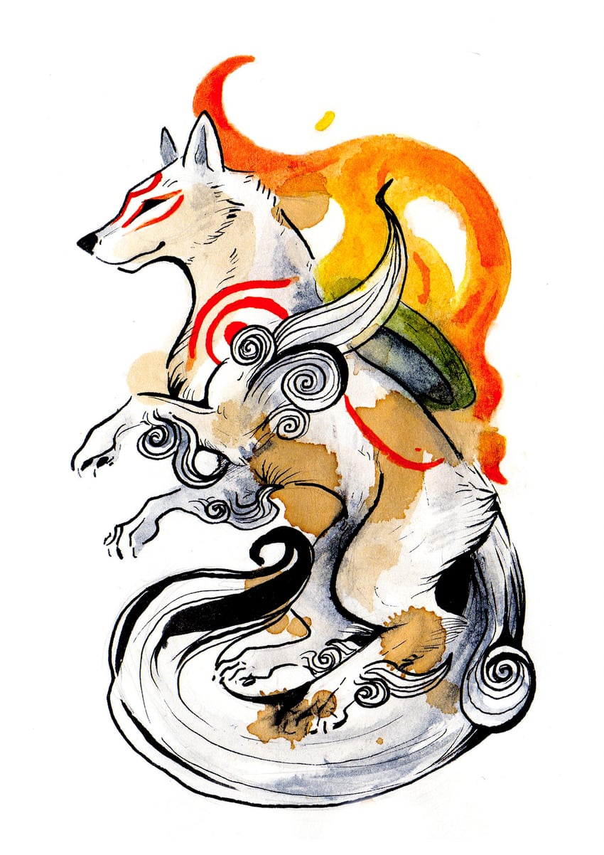 amaterasu (ookami) drawn by rubisfirenos