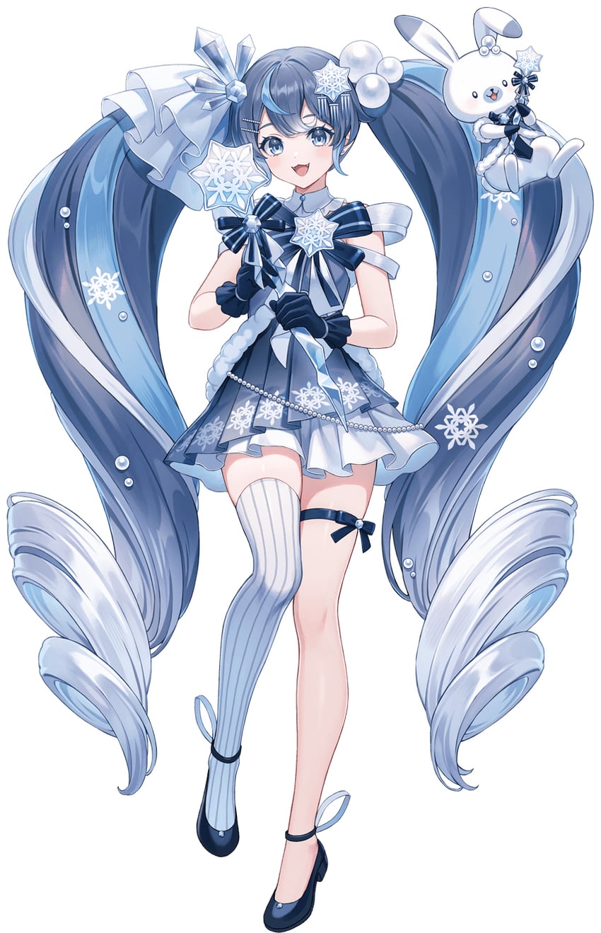 hatsune miku, yuki miku, and rabbit yukine (vocaloid) drawn by tokki