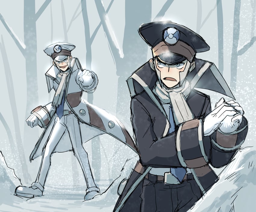 ingo and emmet (pokemon and 1 more) drawn by monokundayo