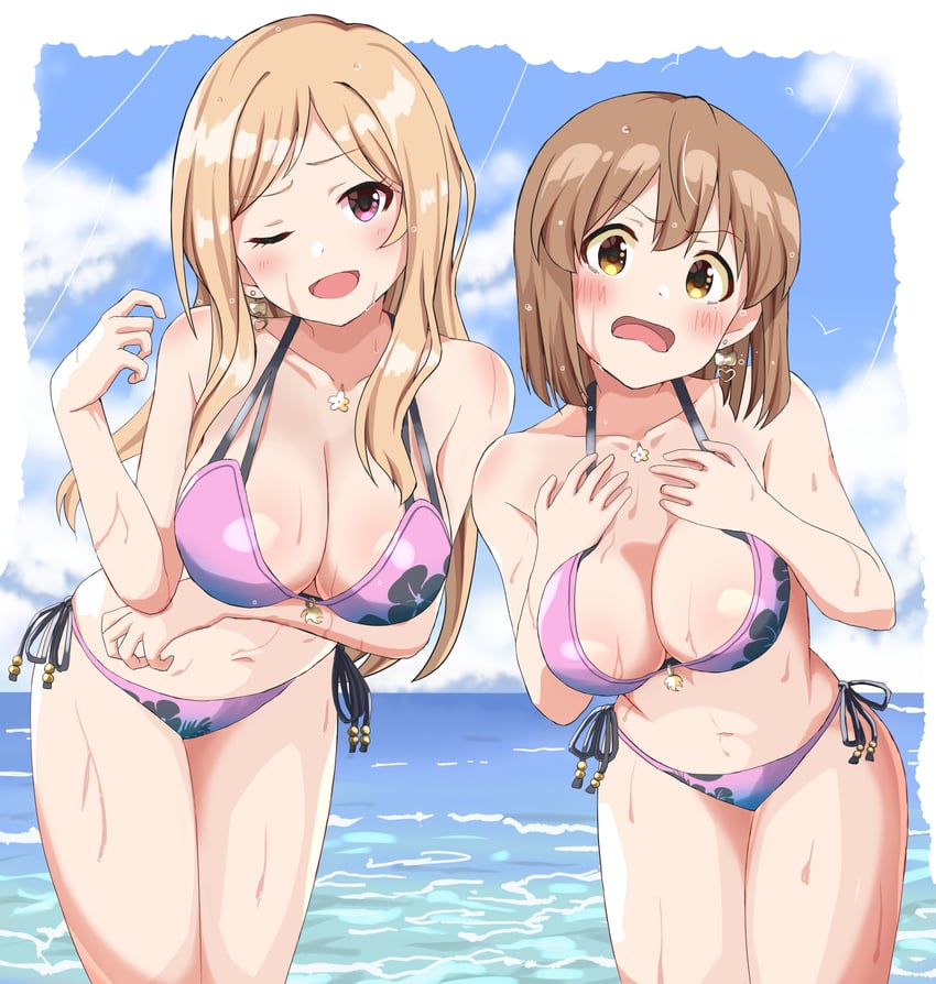 hagiwara yukiho and momose rio (idolmaster and 1 more) drawn by haruki_(haruki678)