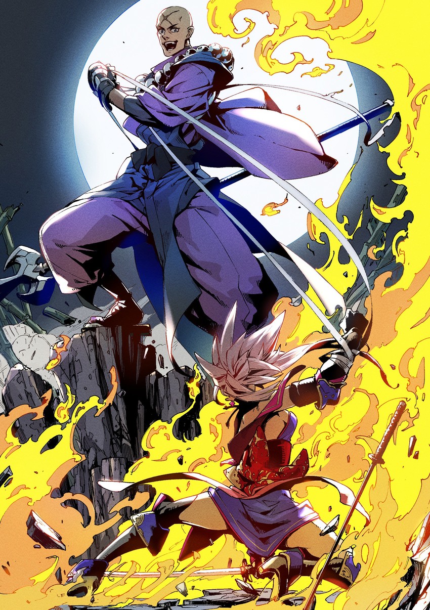 miyamoto musashi and houzouin inshun (fate and 1 more) drawn by ogata_tomio