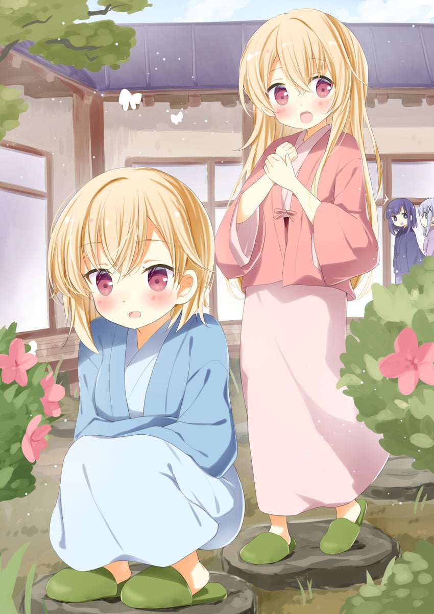 jinja eru and jinja natsume (gochuumon wa usagi desu ka?) drawn by ichiyo12