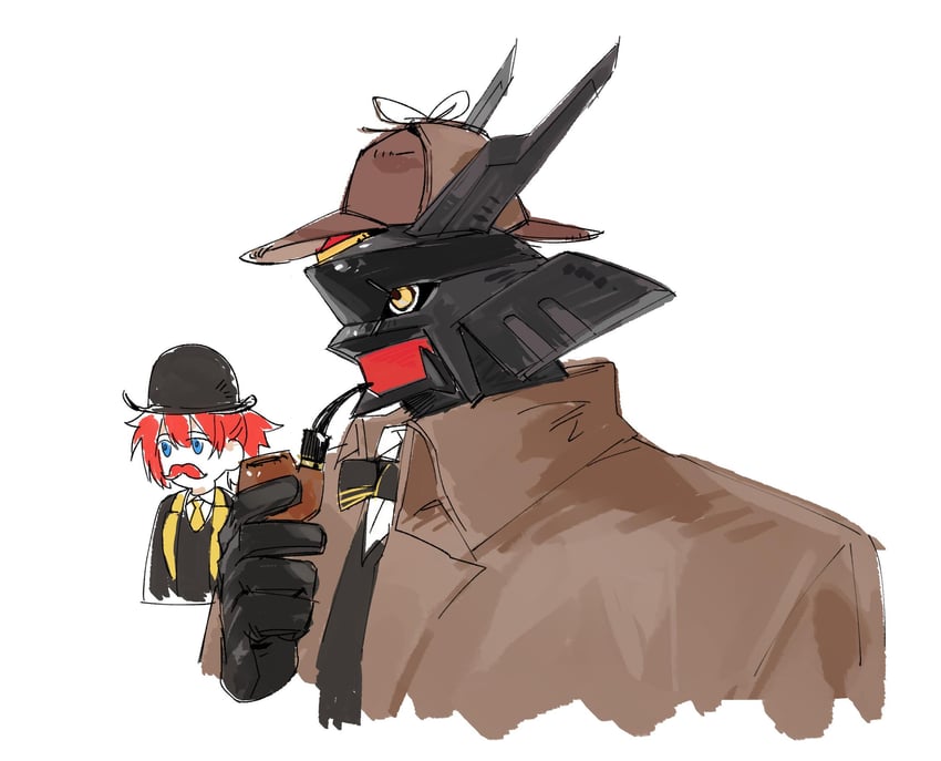 sherlock holmes, alphamon, aiba ami, and john hamish watson (digimon and 1 more) drawn by dawu233