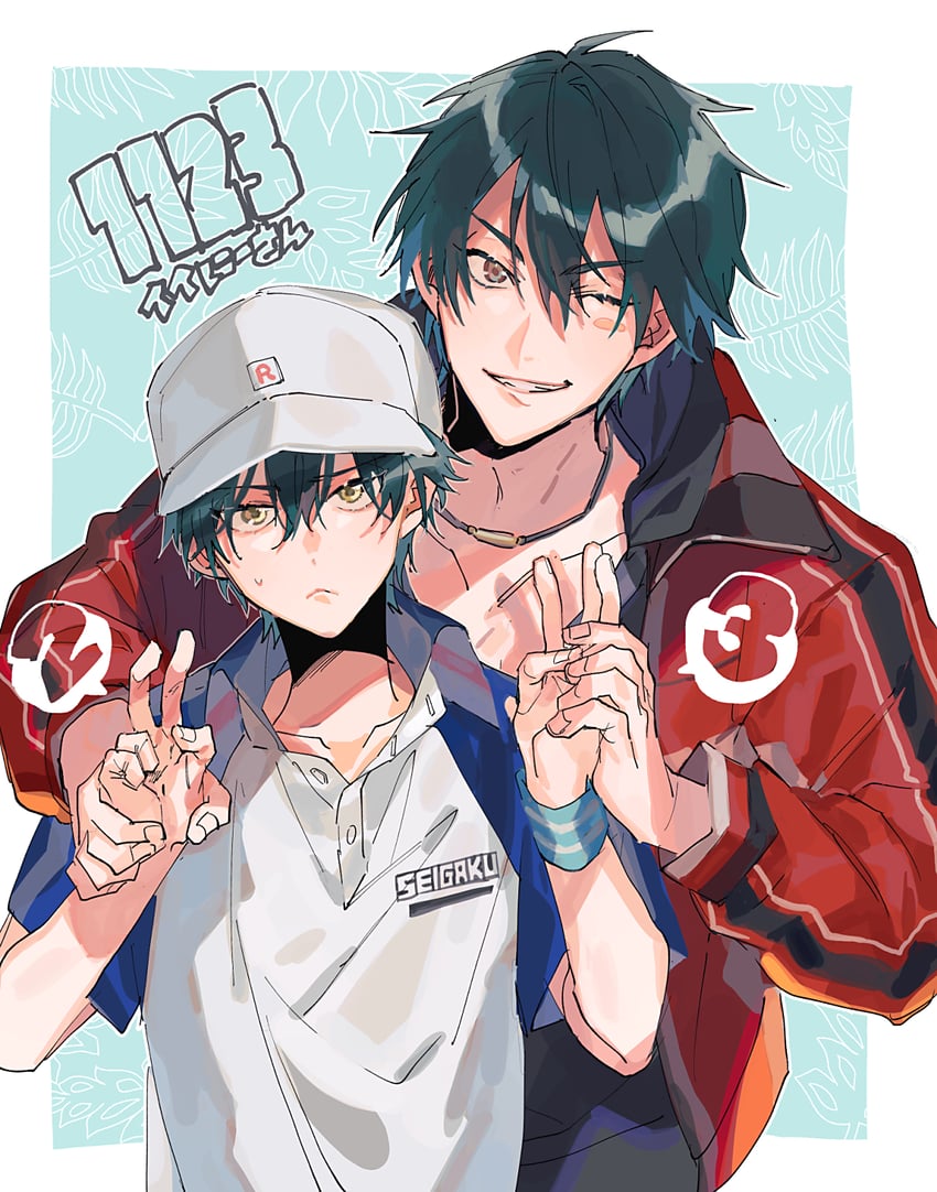 echizen ryooma and echizen ryooga (tennis no ouji-sama) drawn by ioko_(10k0)
