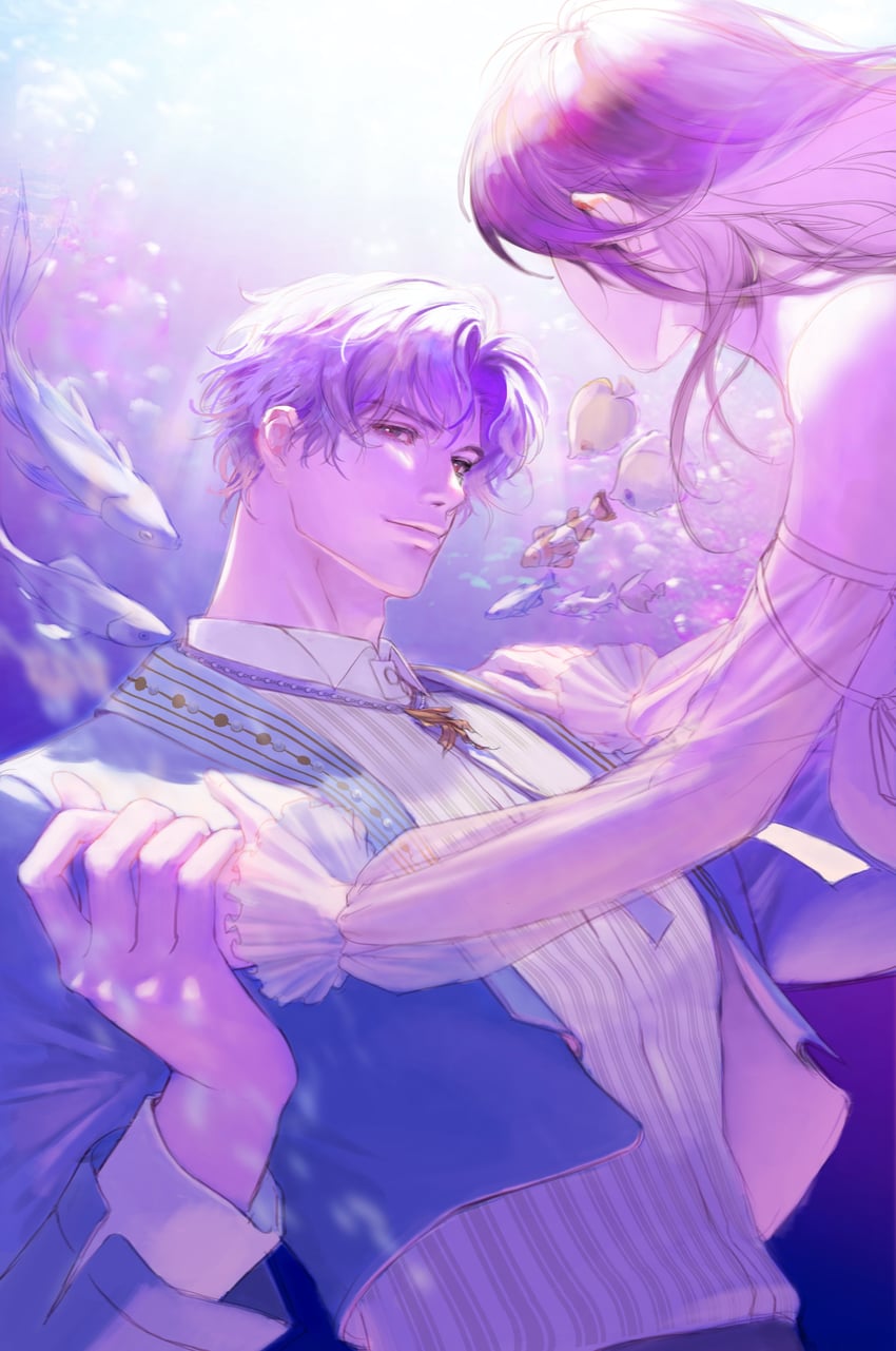 protagonist and rafayel (love and deepspace) drawn by lad_helpme