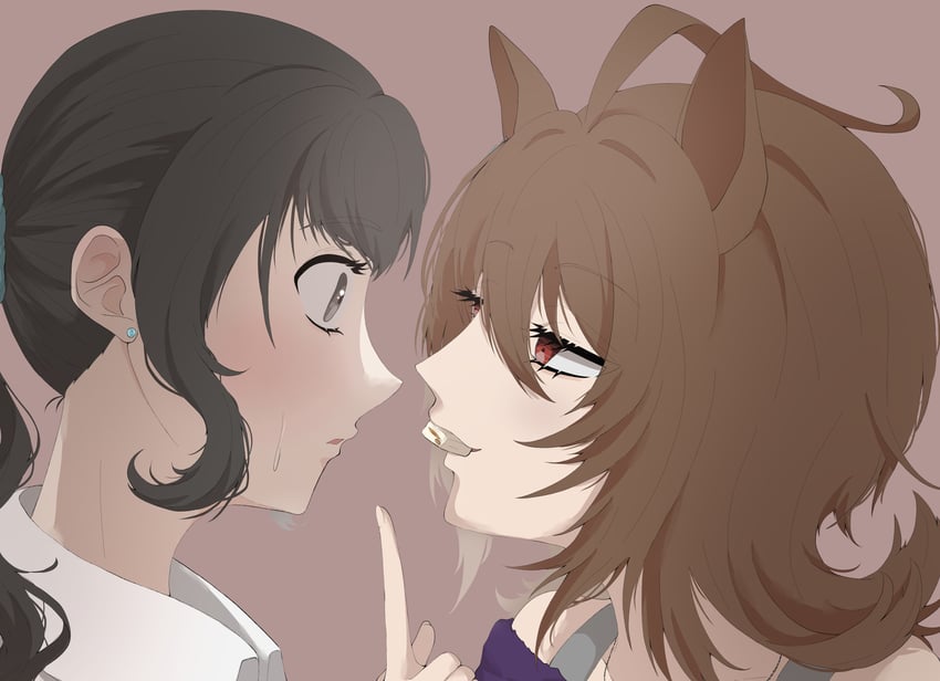 trainer, agnes tachyon, and female trainer (umamusume) drawn by mirukurumi_v