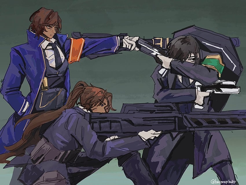 yi sang, heathcliff, and outis (project moon and 1 more) drawn by baconepibaby