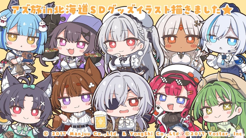 amagi, pamiat merkuria, massachusetts, gascogne, scylla, and 5 more (azur lane) drawn by nejikirio