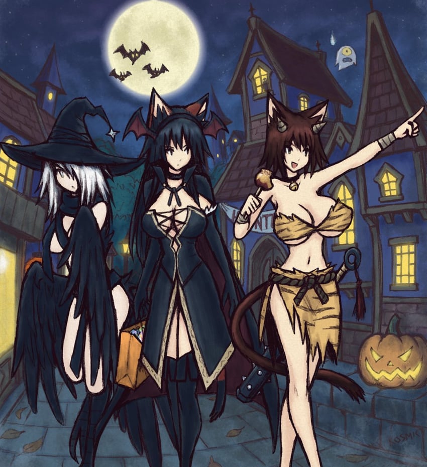 kotone inazuma, risa akiyama, and skye chione (vivid dead) drawn by kosmic91