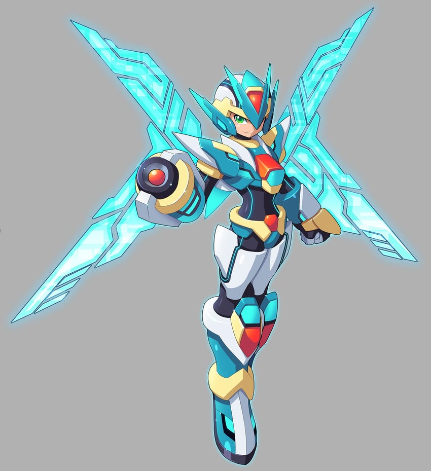 x, aile, model x, and dive armor x (mega man and 3 more) drawn by ultimatemaverickx