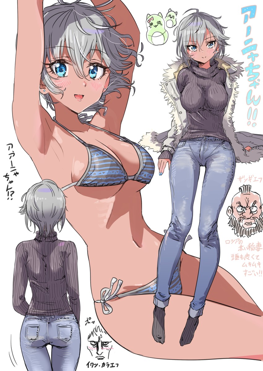 anastasia, zangief, and pina korata (idolmaster and 3 more) drawn by pizzasi