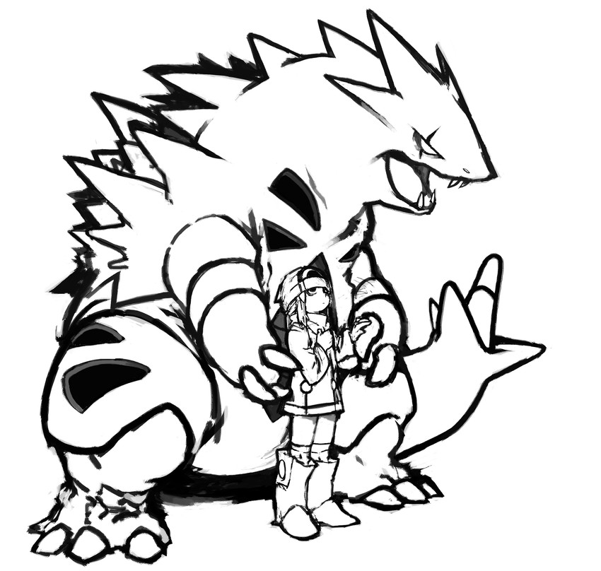 dawn and tyranitar (pokemon and 1 more) drawn by gianoa