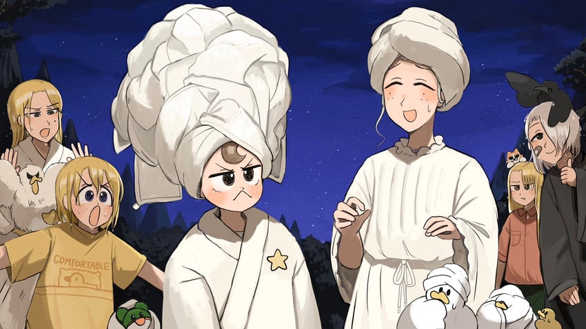 clumsy nun, froggy nun, spicy nun, strict nun, sheep nun, and 1 more (little nuns) drawn by diva_(hyxpk)