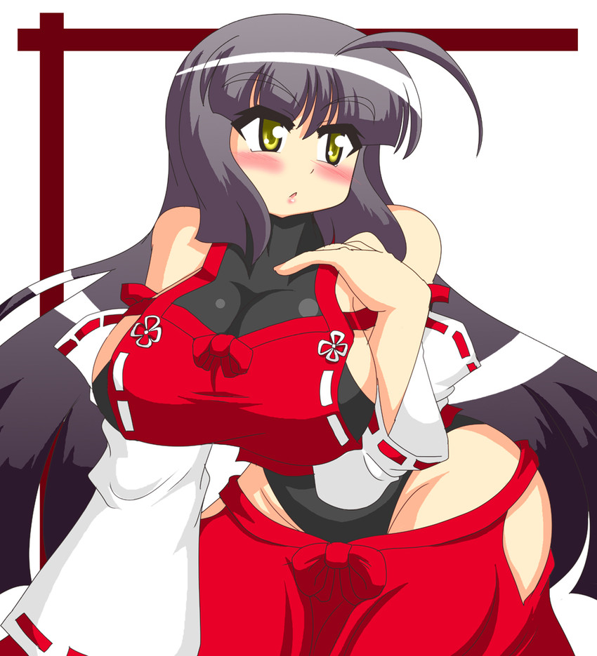 sendai hakurei no miko (original and 1 more) drawn by akasode_(tyaramu)
