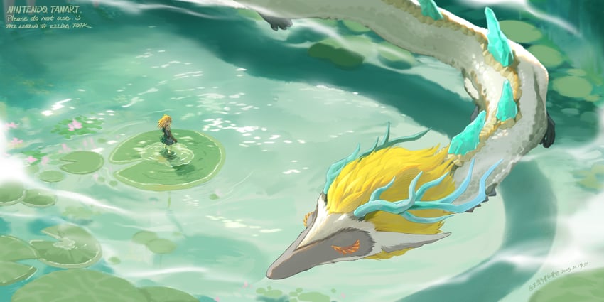 link and light dragon (the legend of zelda and 1 more) drawn by tianyexiping
