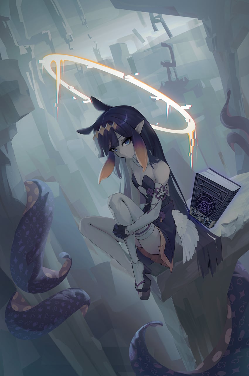 ninomae ina'nis and ao-chan (hololive and 1 more) drawn by lazyfox