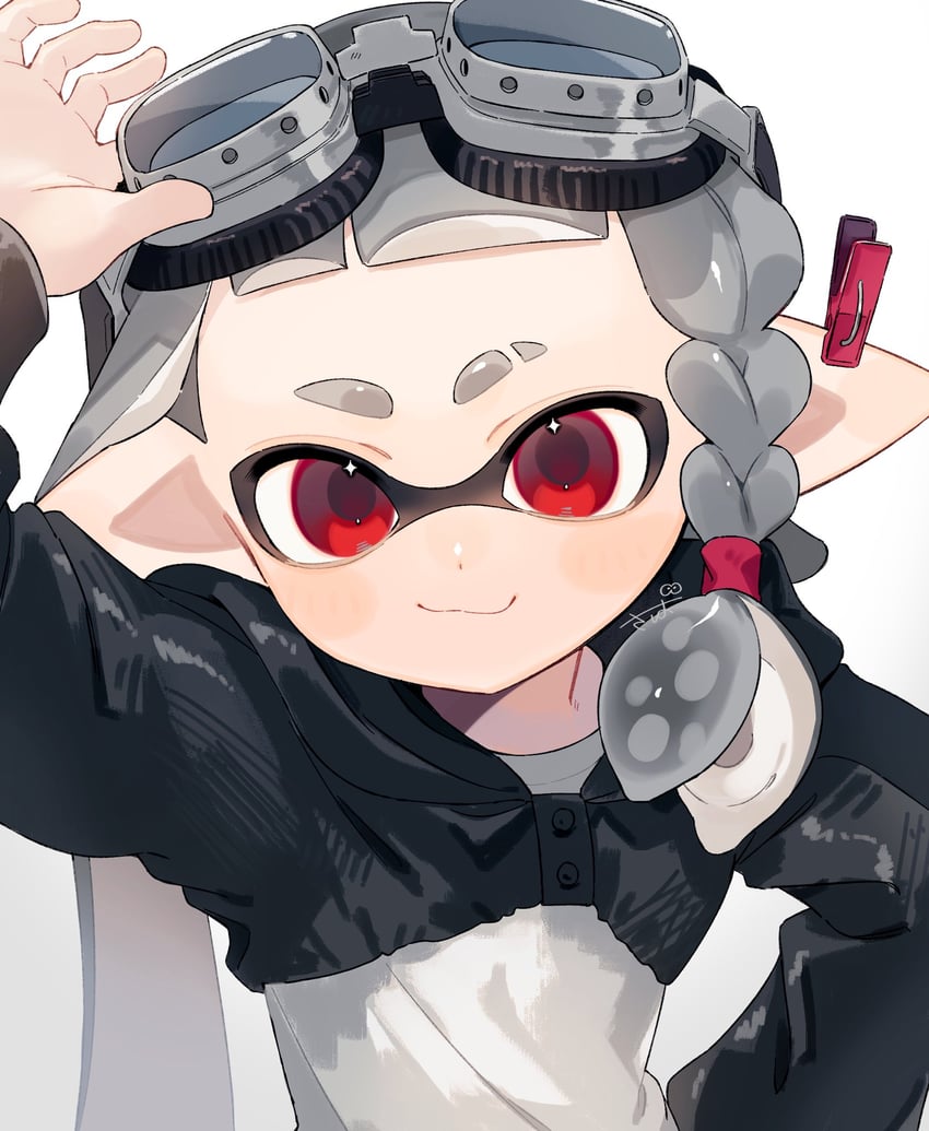 inkling player character and inkling girl (splatoon) drawn by sabata_saba