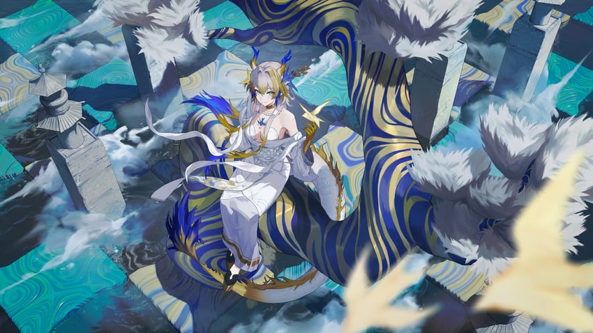 shu (arknights and 1 more) drawn by cola-alter