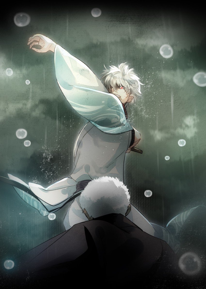 sakata gintoki and doromizu jirochou (gintama) drawn by ichi38