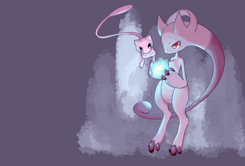 mew, mewtwo, and mega mewtwo y (pokemon) drawn by oemmtoru