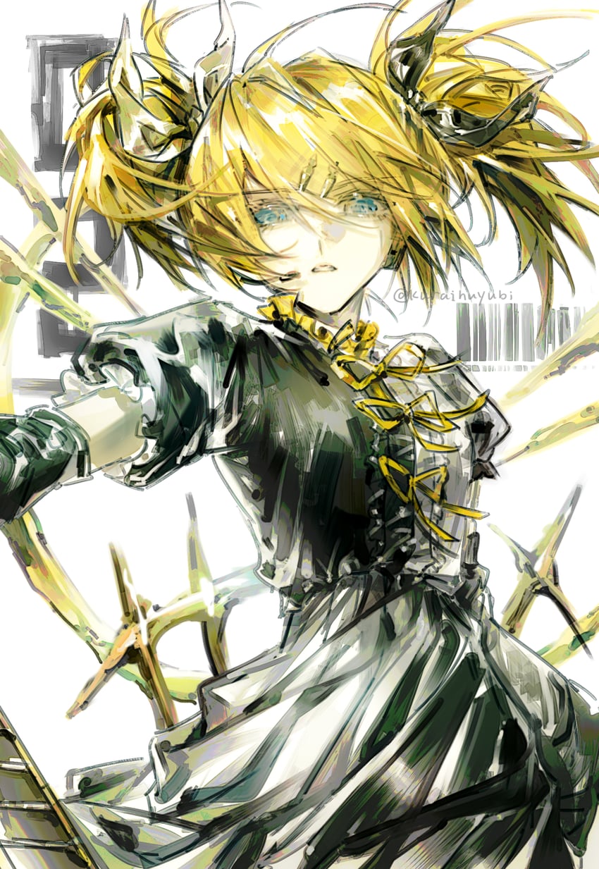 kagamine rin (vocaloid and 1 more) drawn by qingdongsw