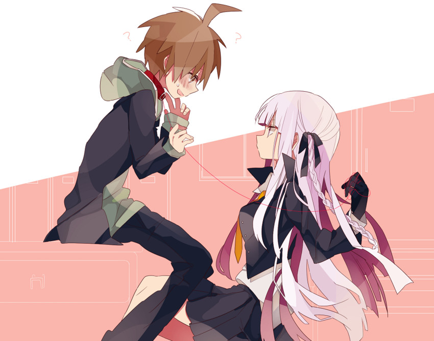 kirigiri kyoko and naegi makoto (danganronpa and 1 more) drawn by 4_(nakajima4423)