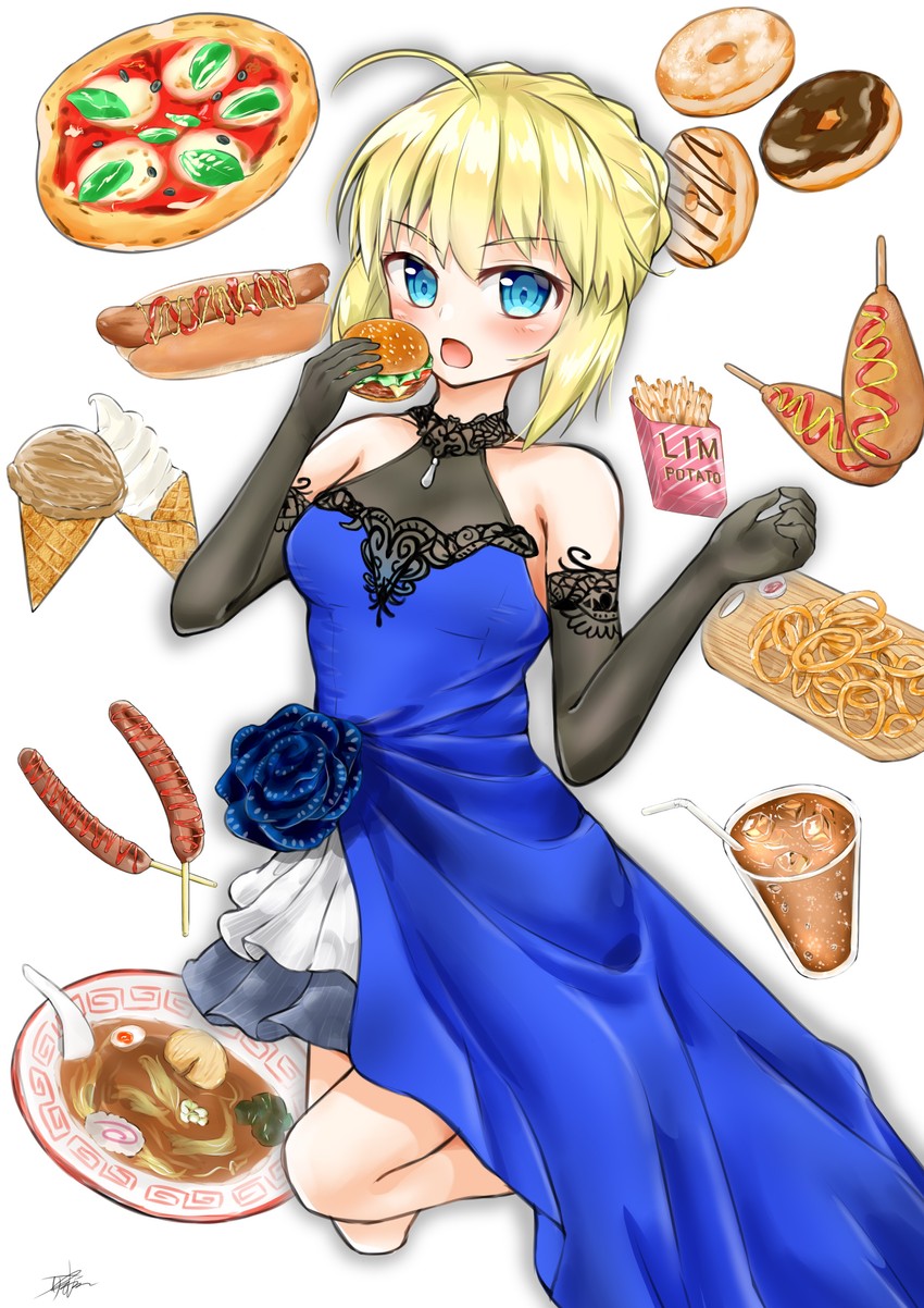 artoria pendragon and saber (fate and 3 more) drawn by limitlimlim