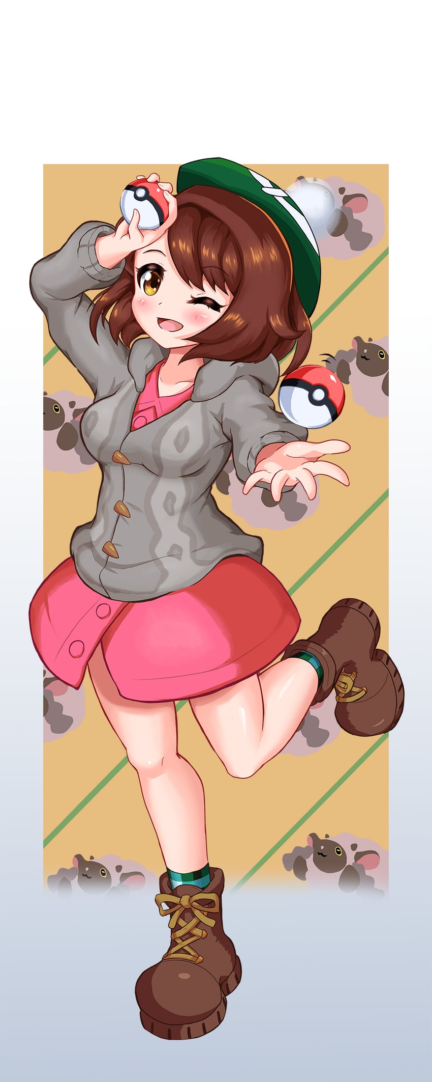 gloria and wooloo (pokemon and 1 more) drawn by mud_(artist)