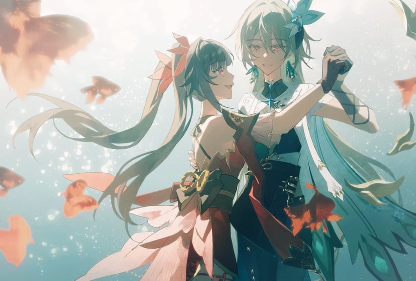sparkle and vita (honkai and 2 more) drawn by tcuas