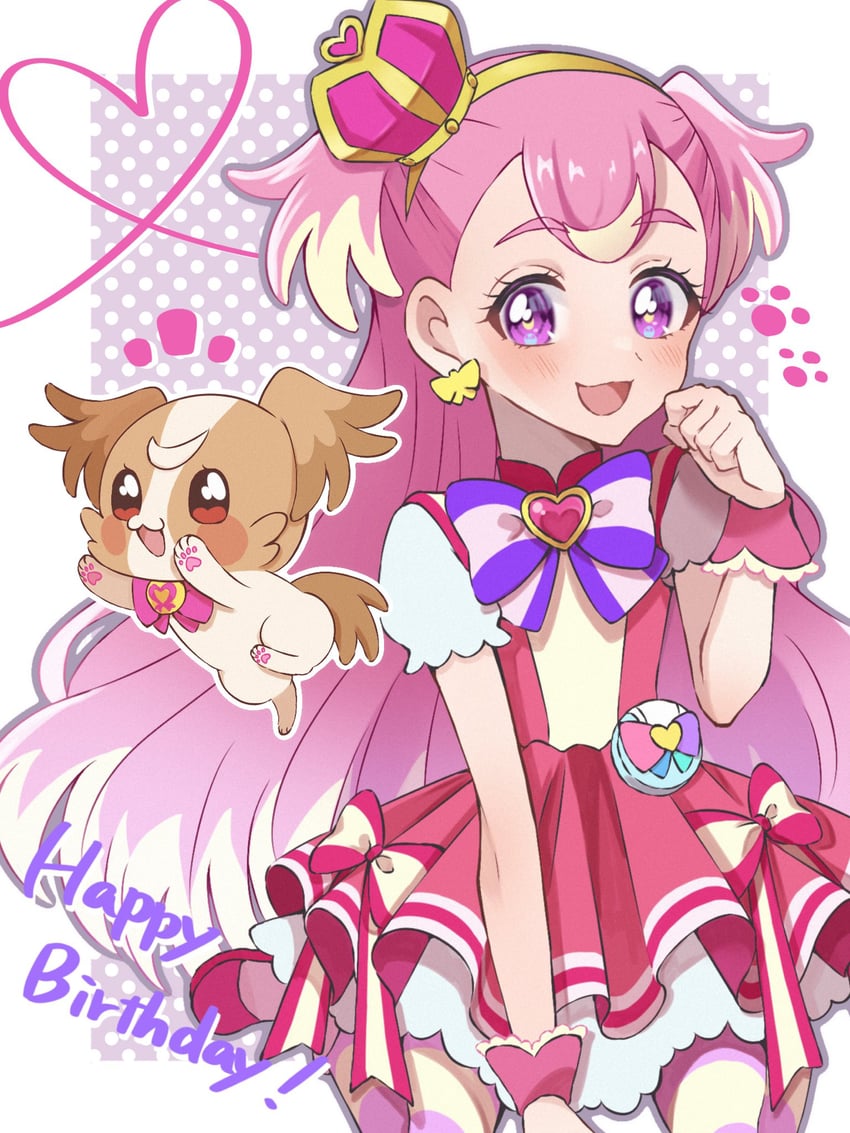 inukai komugi and cure wonderful (precure and 1 more) drawn by shigen_pr