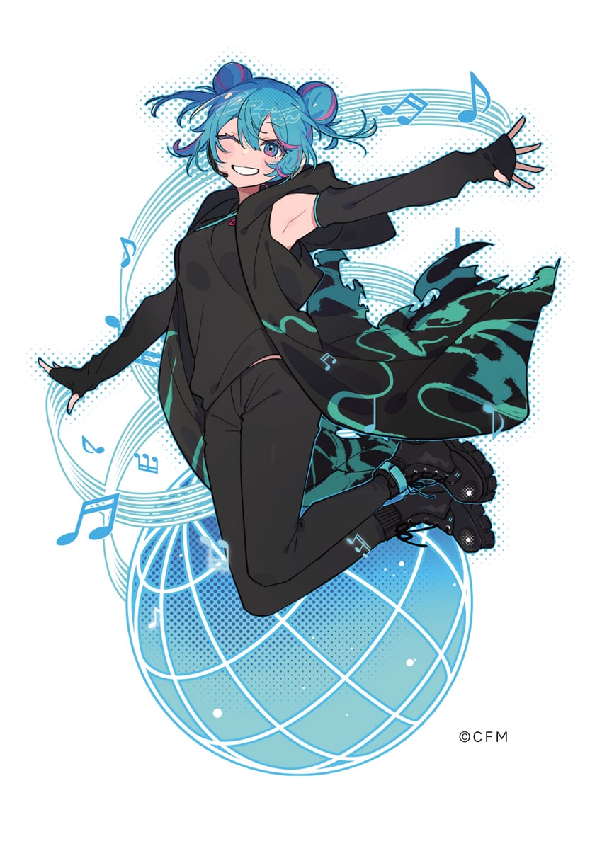 hatsune miku (vocaloid and 2 more) drawn by hassan_(sink916)