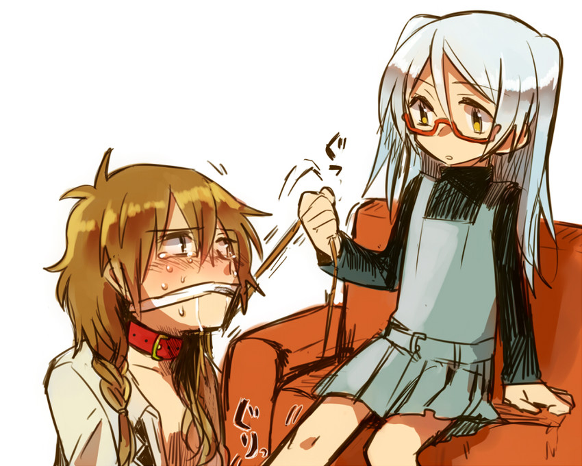 kirigaya hitsugi and kenmochi shiena (akuma no riddle) drawn by 147