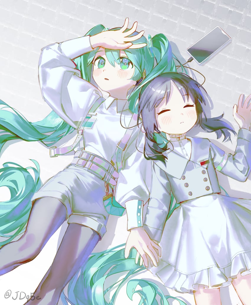 hatsune miku and kaai yuki (vocaloid) drawn by inemuri_(jdq5e)