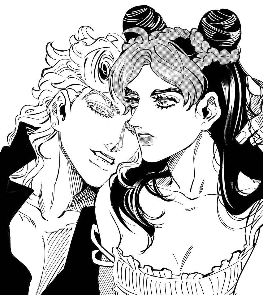 kujo jolyne and giorno giovanna (jojo no kimyou na bouken and 2 more) drawn by danggo99