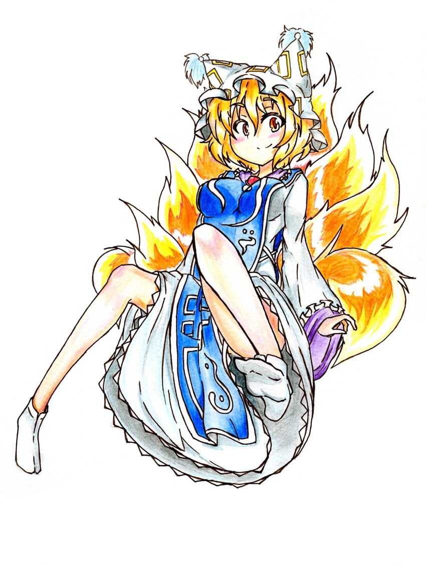 yakumo ran (touhou) drawn by gokuu_(acoloredpencil)