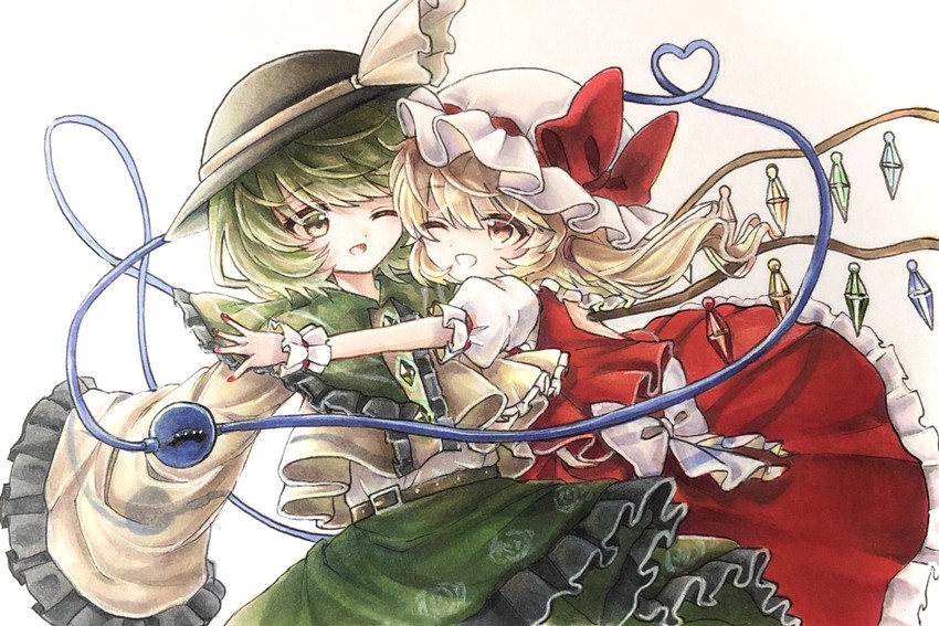 flandre scarlet and komeiji koishi (touhou) drawn by hisako_(6anmbblfnjueeff)