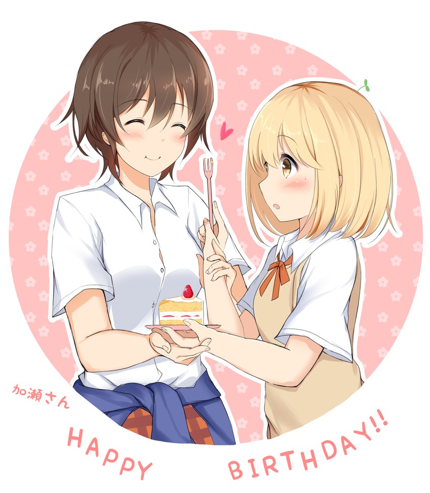 kase tomoka and yamada yui (asagao to kase-san) drawn by yakata_mana
