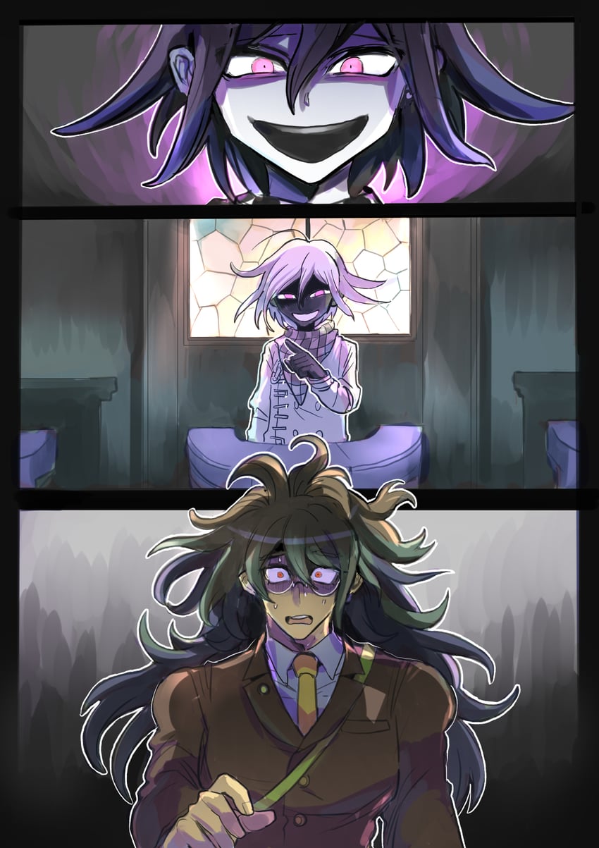 oma kokichi and gokuhara gonta (danganronpa and 1 more) drawn by kumakoro_(tetsupag)