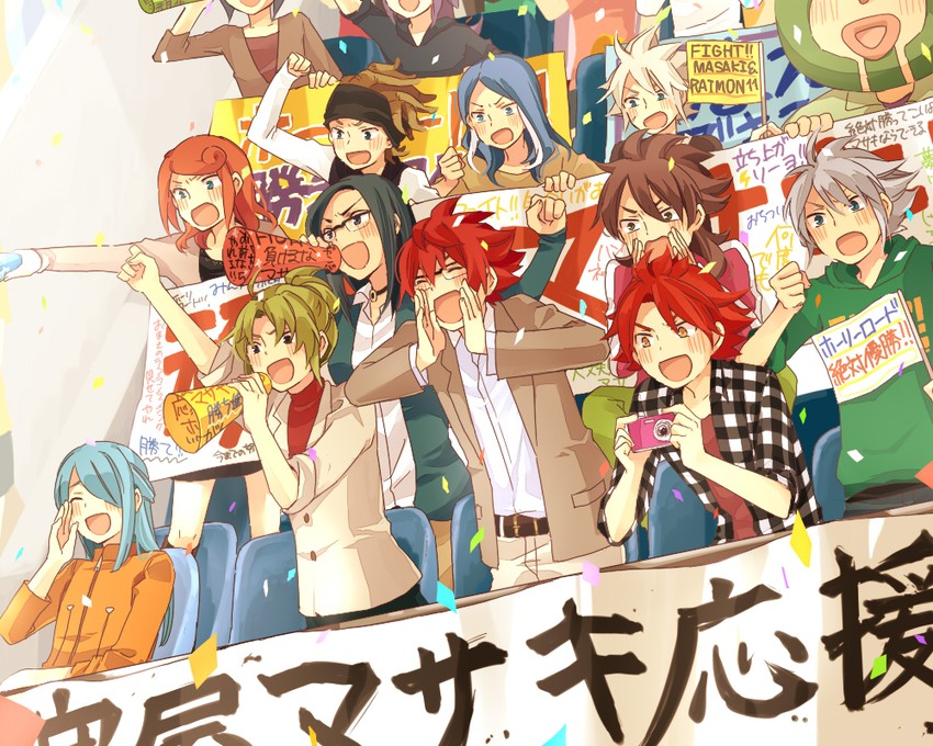 kazemaru ichirouta, kiyama hiroto, fudou akio, nagumo haruya, suzuno fuusuke, and 9 more (inazuma eleven go and 1 more) drawn by yuzudaze